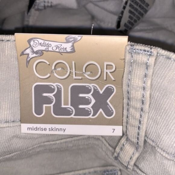 Indigo Rein Womens Flex Skinny Jeans Size 7 Light Taupe Denim Stretch Mid-Rise C - Picture 7 of 11